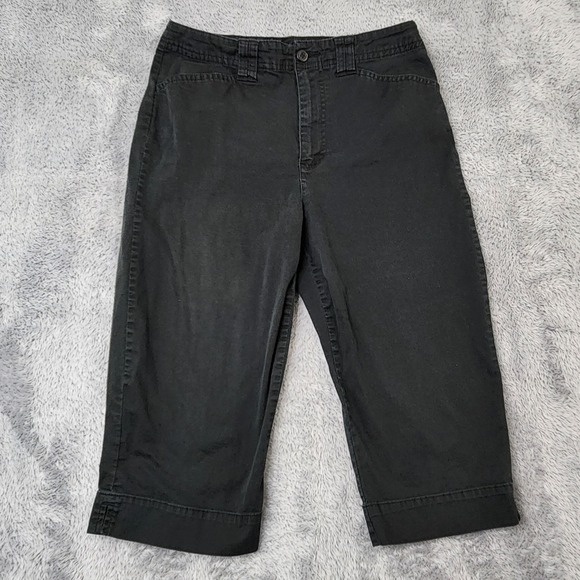 White Stag Pants - White Stag Capris Women 6 Black Soot Stretch Cropped Pants WS513240 Cotton Blend